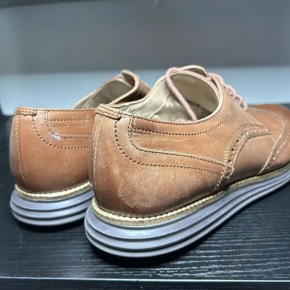 Cole Haan C26472 Mens 10.5 Original Grand Oxfords Wingtip Brown Leather