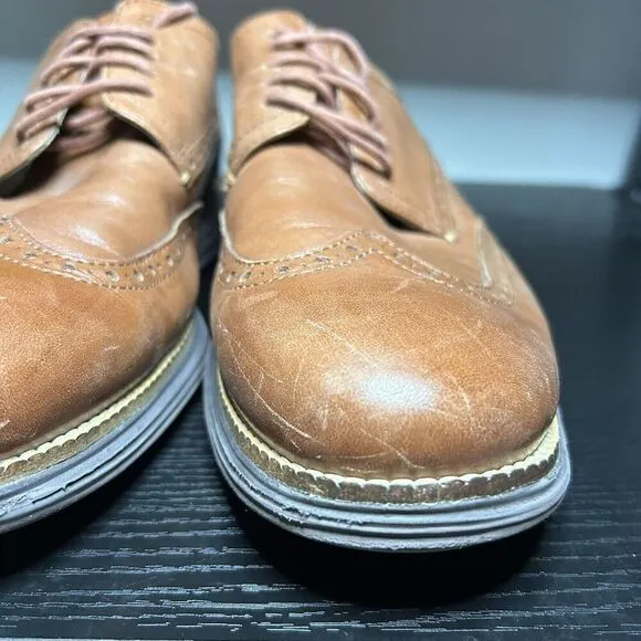 Cole Haan C26472 Mens 10.5 Original Grand Oxfords Wingtip Brown Leather