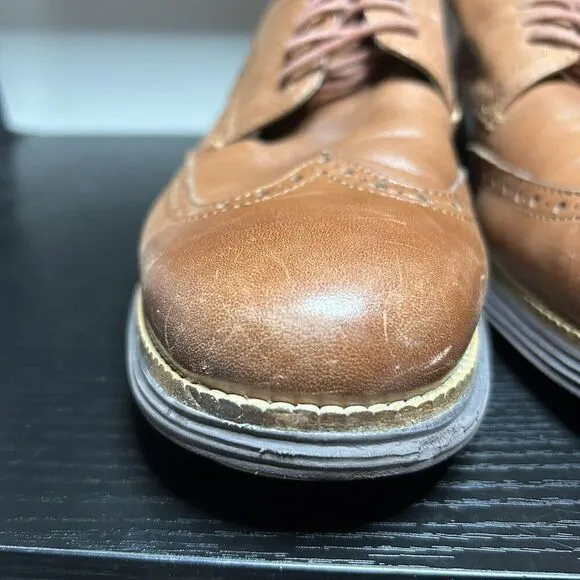 Cole Haan C26472 Mens 10.5 Original Grand Oxfords Wingtip Brown Leather