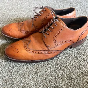 Cole Haan Grand Leather Wingtip Oxford Shoes Cognac Brown Men's 10.5 M