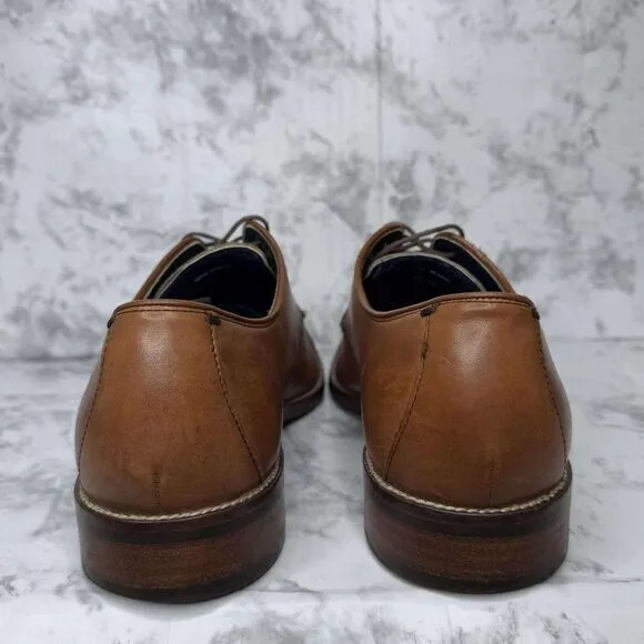Cole Haan Grand OS 9.5M Cap Toe Mens Leather Shoes Oxfords‎ Brown Rubber Sole
