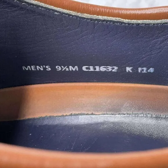 Cole Haan Grand OS 9.5M Cap Toe Mens Leather Shoes Oxfords‎ Brown Rubber Sole