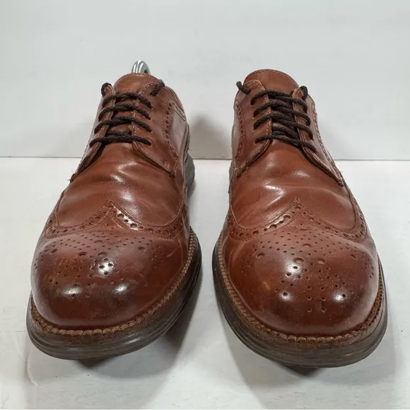 Cole Haan Grand OS Brown Leather Lace Up Wingtip Oxfords Men Size 9.5M