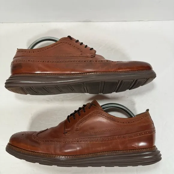 Cole Haan Grand OS Brown Leather Lace Up Wingtip Oxfords Men Size 9.5M
