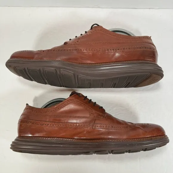 Cole Haan Grand OS Brown Leather Lace Up Wingtip Oxfords Men Size 9.5M