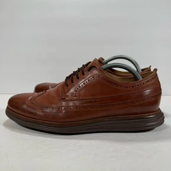 Cole Haan Grand OS Brown Leather Lace Up Wingtip Oxfords Men Size 9.5M