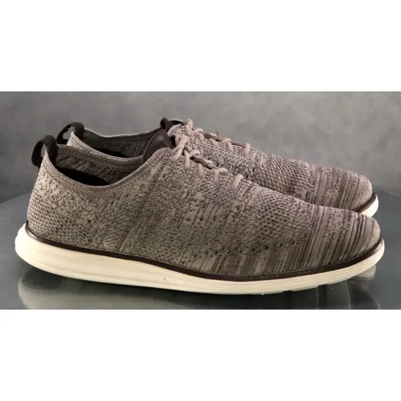 Cole Haan Grand OS Men's Knit Lite Wingtip Oxford Shoes Size 10.5 M Beige C29903