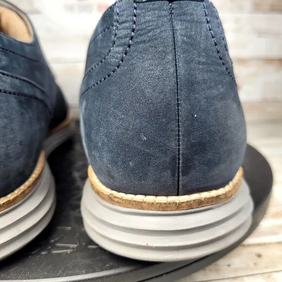 Cole Haan Grand OS Men's Size 11.5M Blue Nubuck Oxford Wingtip Shoes