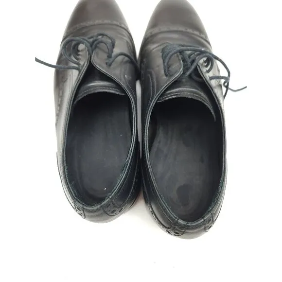 Cole Haan Grand OS Mens US 7 M Black Leather Cap Toe Brogue Oxfords Dress Shoes