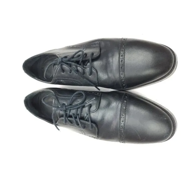 Cole Haan Grand OS Mens US 7 M Black Leather Cap Toe Brogue Oxfords Dress Shoes