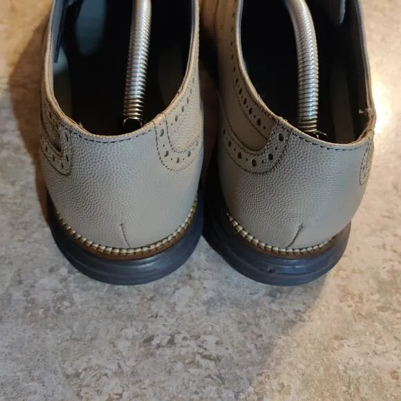 Cole Haan Grand O's Shoes Leather Wingtip Oxfords Gray Mens Size 13 M Sneakers