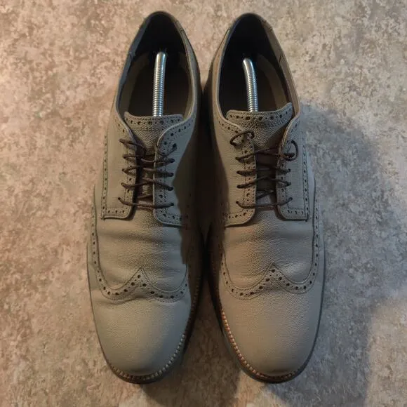 Cole Haan Grand O's Shoes Leather Wingtip Oxfords Gray Mens Size 13 M Sneakers