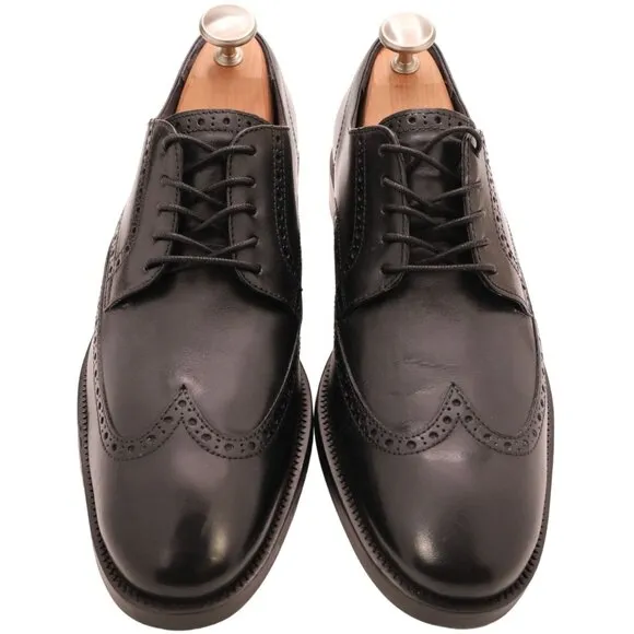 Cole Haan Grand Watson Black Leather Wingtip Derby Oxfords Mens 11.5 Dress Shoes
