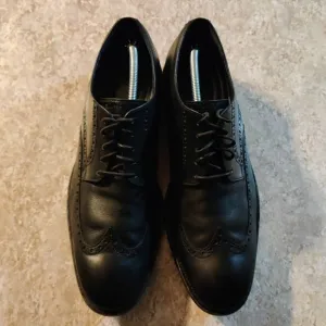 Cole Haan Grand.Os Wingtip Oxford Mens 13 M Black Leather Almond Toe Shoes