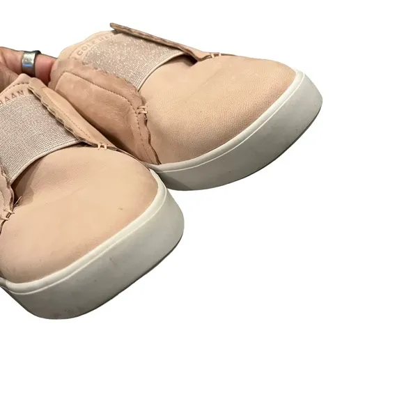 Cole Haan Grandpro Spectator Scalloped Slip-On Sneaker Dove Nubuck, Sz 8.5