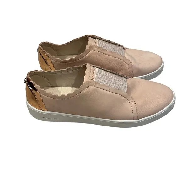 Cole Haan Grandpro Spectator Scalloped Slip-On Sneaker Dove Nubuck, Sz 8.5