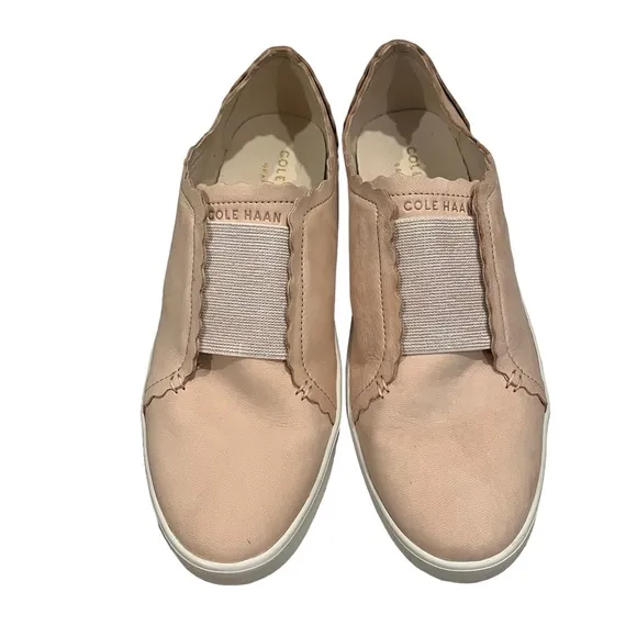 Cole Haan Grandpro Spectator Scalloped Slip-On Sneaker Dove Nubuck, Sz 8.5