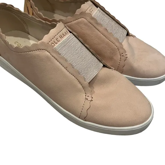 Cole Haan Grandpro Spectator Scalloped Slip-On Sneaker Dove Nubuck, Sz 8.5
