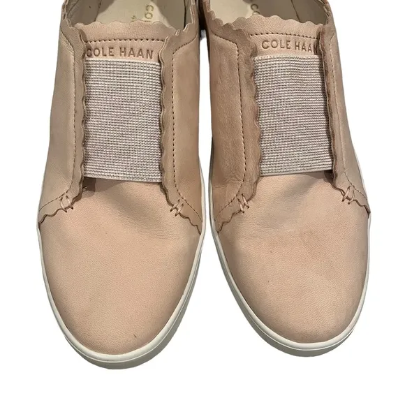 Cole Haan Grandpro Spectator Scalloped Slip-On Sneaker Dove Nubuck, Sz 8.5