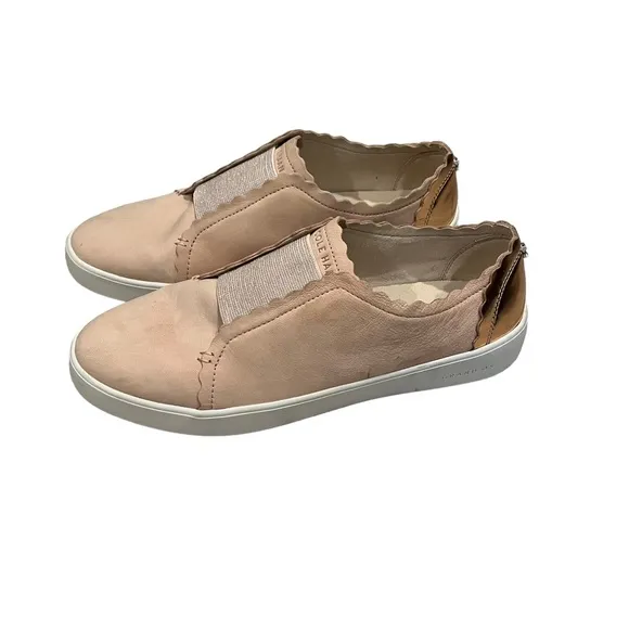 Cole Haan Grandpro Spectator Scalloped Slip-On Sneaker Dove Nubuck, Sz 8.5