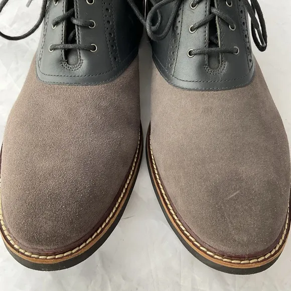 Cole Haan Gray Franklin Saddle II Suede Oxford Shoes C11874 Mens Size 13M