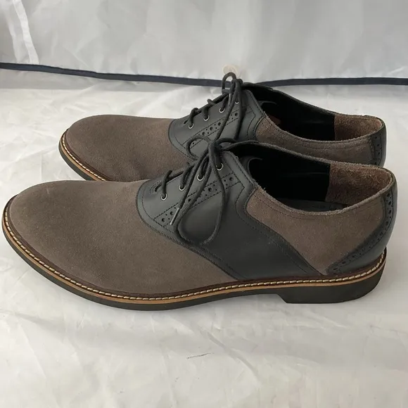 Cole Haan Gray Franklin Saddle II Suede Oxford Shoes C11874 Mens Size 13M