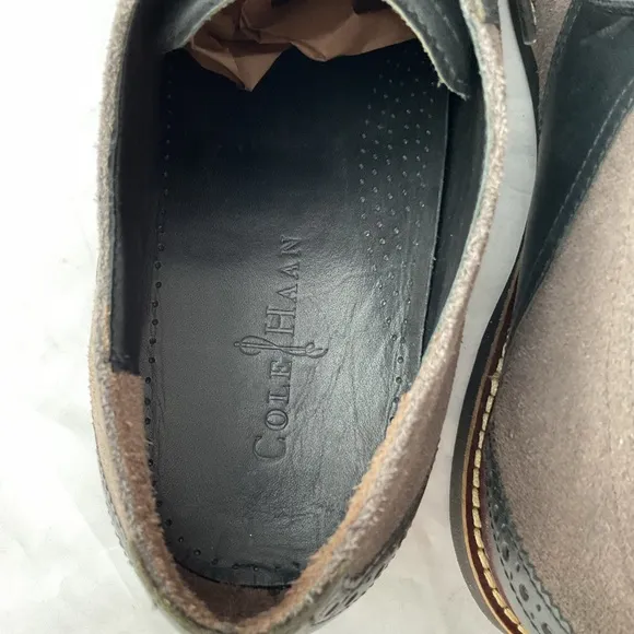 Cole Haan Gray Franklin Saddle II Suede Oxford Shoes C11874 Mens Size 13M
