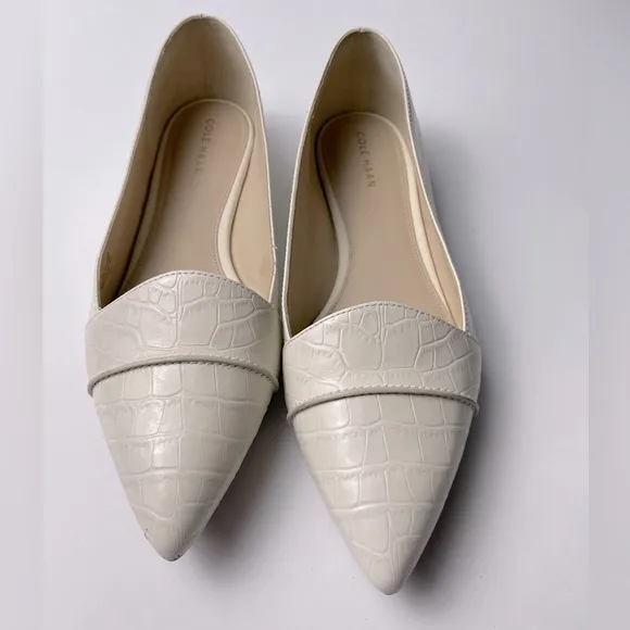Cole Haan Ivory Croco Embossed Leather Loafers Size 8 Cole Haan Ellora Skimme