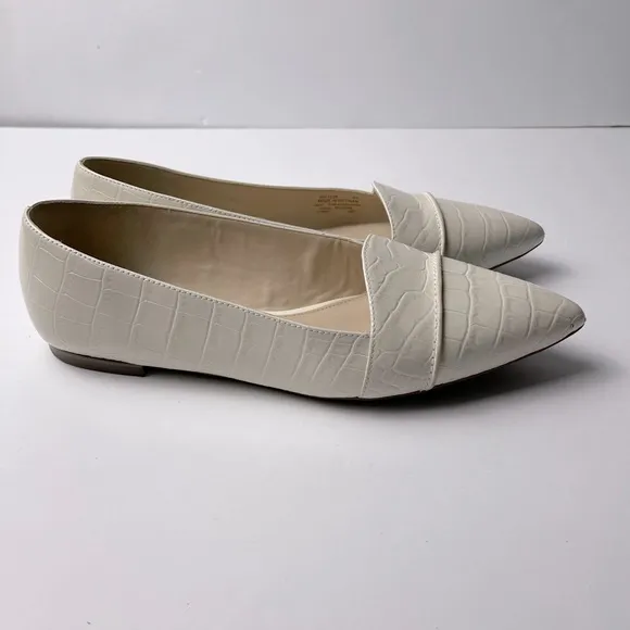 Cole Haan Ivory Croco Embossed Leather Loafers Size 8 Cole Haan Ellora Skimme