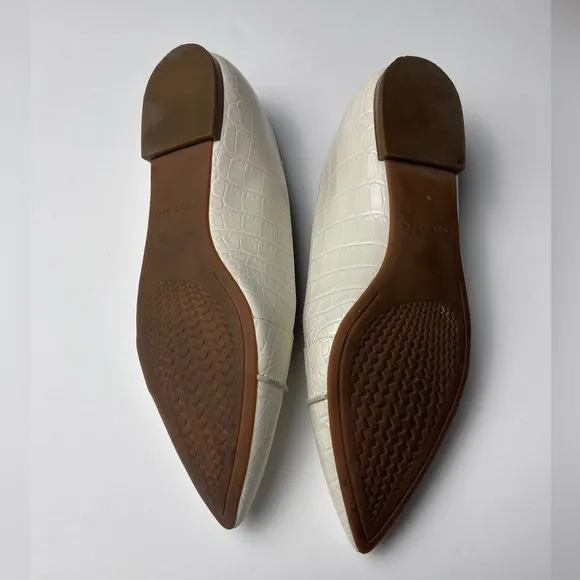Cole Haan Ivory Croco Embossed Leather Loafers Size 8 Cole Haan Ellora Skimme
