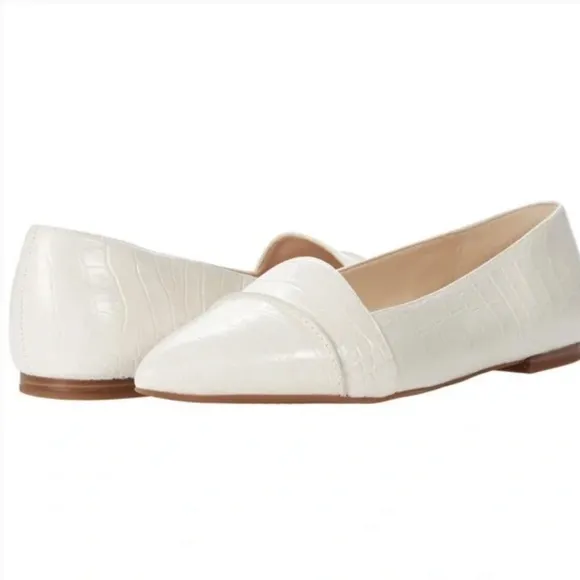 Cole Haan Ivory Croco Embossed Leather Loafers Size 8 Cole Haan Ellora Skimme