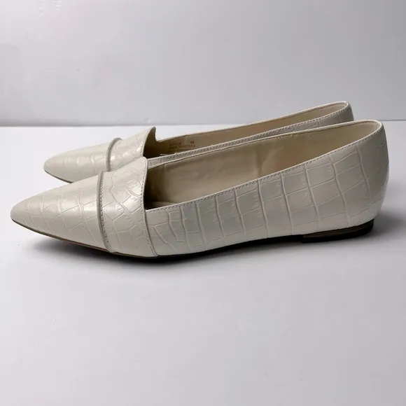 Cole Haan Ivory Croco Embossed Leather Loafers Size 8 Cole Haan Ellora Skimme