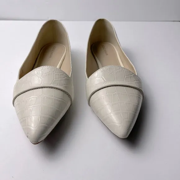 Cole Haan Ivory Croco Embossed Leather Loafers Size 8 Cole Haan Ellora Skimme