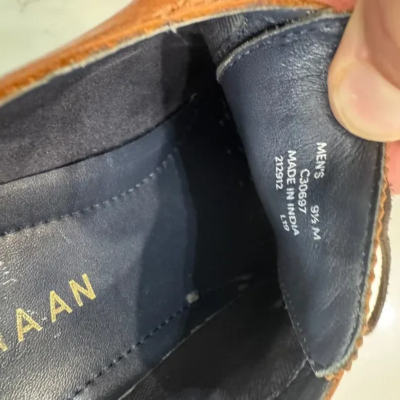 Cole Haan Leather Wingtip Oxford Dress Shoes Comfort Brown Mens 9.5M