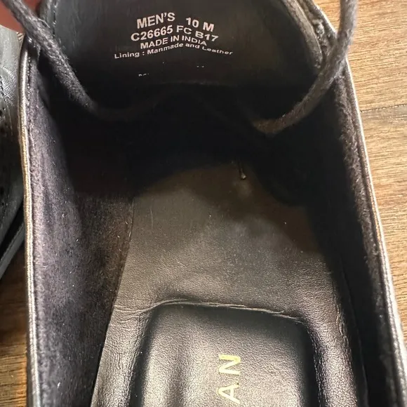 Cole Haan Leather Wingtip Oxford Dress Shoes Lace Up Black Size