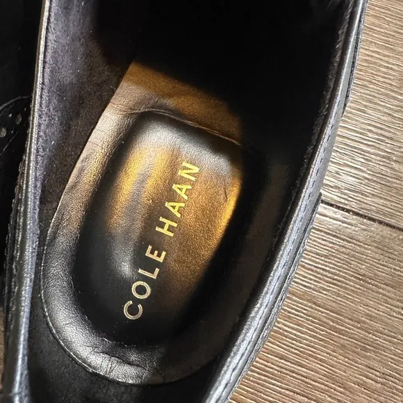Cole Haan Leather Wingtip Oxford Dress Shoes Lace Up Black Size