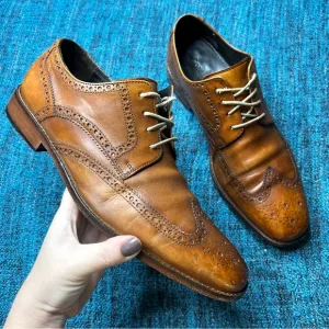 Cole Haan Leather Wingtip Oxfords in Brown Made in India