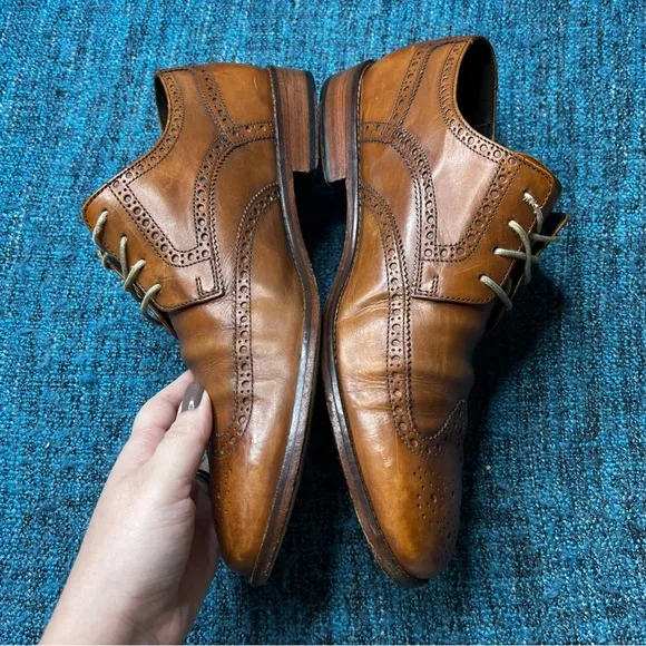 Cole Haan Leather Wingtip Oxfords in Brown Made in India