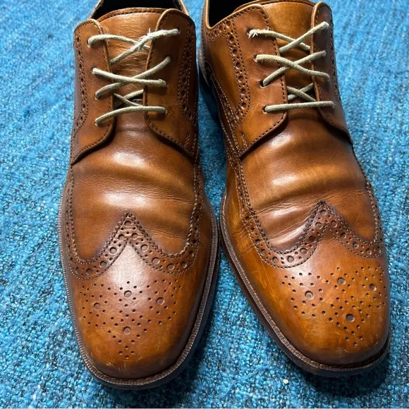 Cole Haan Leather Wingtip Oxfords in Brown Made in India
