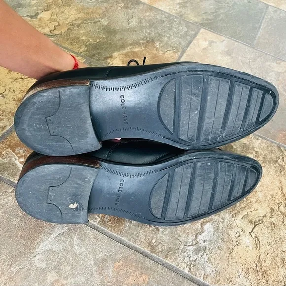 Cole Haan Lenox Hill Cap Oxford Lace Up Black Leather Shoes