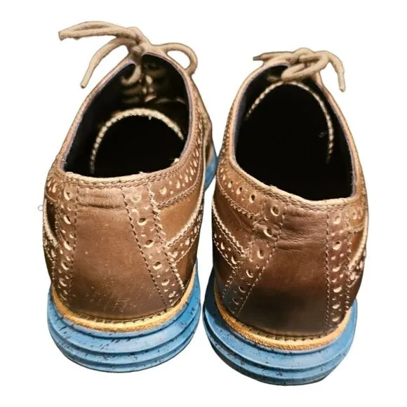 COLE HAAN Lunargrand Taupe Leather Wingtip Oxfords - Size 9 1/2