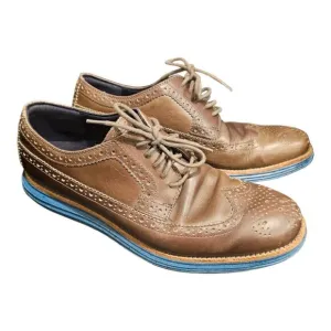 COLE HAAN Lunargrand Taupe Leather Wingtip Oxfords - Size 9 1/2