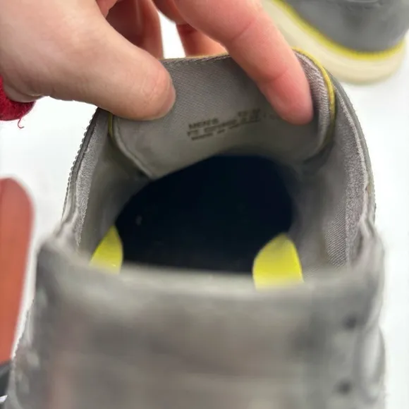 Cole Haan Men’s 12 Gray Leather Lunarguard Wingtip Lace Up Oxfords