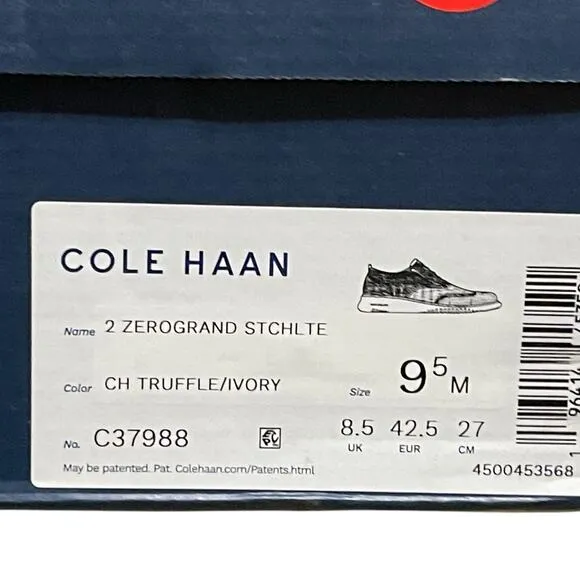 Cole Haan Men's 2.ZERØGRAND Stitchlite Oxfords Chocolate Truffle Ivory 9.5 NEW