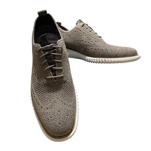 Cole Haan Men's 2.ZERØGRAND Stitchlite Oxfords Chocolate Truffle Ivory 9.5 NEW