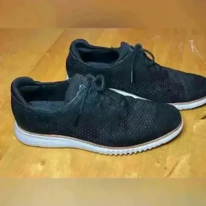 Cole Haan Men’s 2.Zero Grand Laser Wingtip Oxfords 〰️ Lace Up Suede Black 〰️ 10