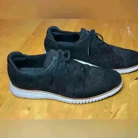 Cole Haan Men’s 2.Zero Grand Laser Wingtip Oxfords 〰️ Lace Up Suede Black 〰️ 10