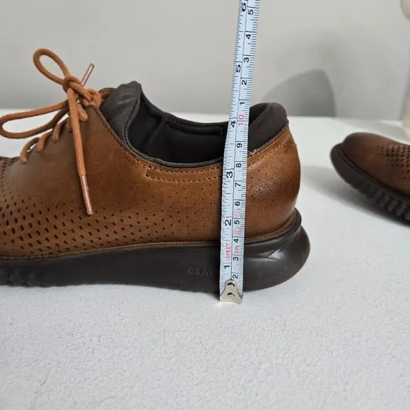 Cole Haan Mens 2.ZeroGrand Laser Wingtip Oxfords Sz 7M Tan/Java Preppy Business
