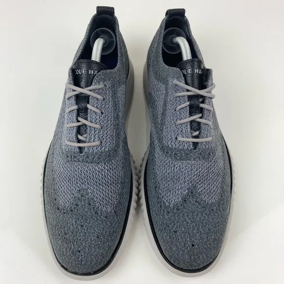 Cole Haan Men’s 2.Zerogrand Stitchlite Knit Gray Wingtip Oxfords Size 10.5 M