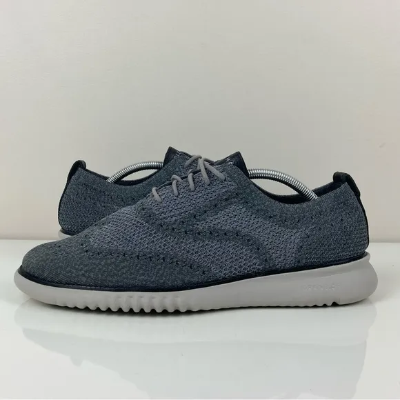 Cole Haan Men’s 2.Zerogrand Stitchlite Knit Gray Wingtip Oxfords Size 10.5 M